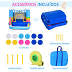 Castelo Inflável com Trampolim e Piscina para Crianças acima de 3 Anos Inclui Inflador e Bolsa de Transporte para Interior Exterior 280x170x155cm Multicor — foto 8