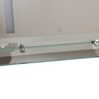 Espelho para banheiro com luz LED 16W Interruptor de toque e prateleira inferior Cabo de 1m Estrutura de alumínio 70x50x2,7 cm prata — foto 8