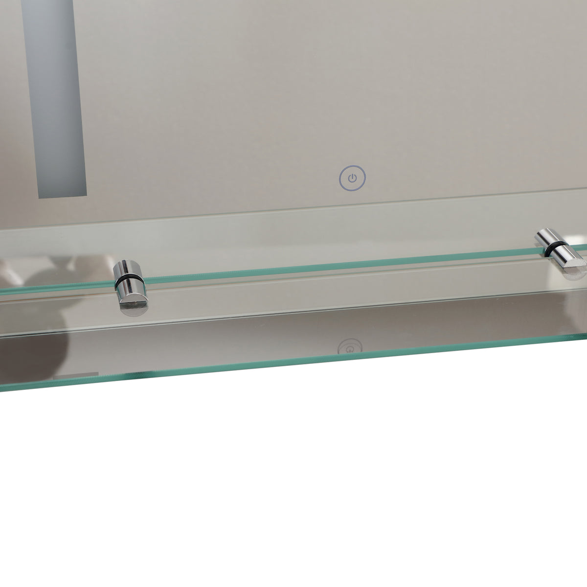 Espelho para banheiro com luz LED 16W Interruptor de toque e prateleira inferior Cabo de 1m Estrutura de alumínio 70x50x2,7 cm prata — foto 8