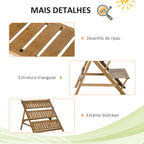 Suporte de Madeira para Plantas em Forma de Escada com 3 Prateleiras Dobrável Suporte de Vasos de Plantas para Decoração de Interiores e Exteriores 101x83x88cm Marrom — foto 6