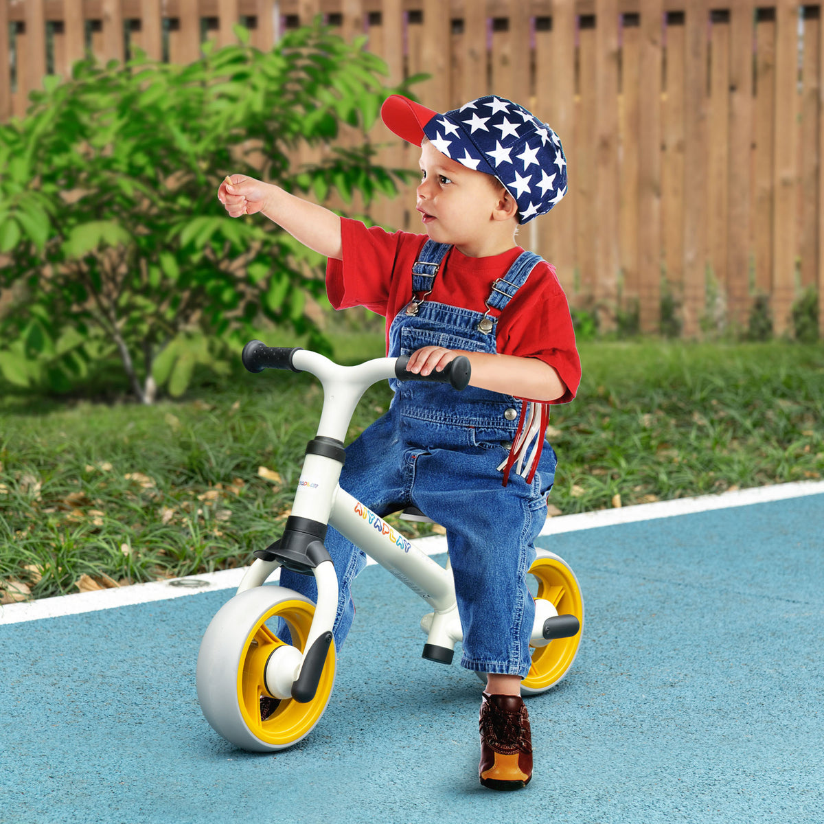 Bicicleta sem Pedais para Crianças de 18-48 Meses Bicicleta de Equilíbrio com Assento Ajustável em Altura Carga 25 kg 66,5x34x47 cm Branco — foto 2