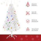 Árvore de Natal Artificial 180cm com 930 Ramos de PVC 48 Decorações Incluidas Suporte Metálico Decoração de Natal para Interiores Ø105x180cm Branco — foto 4