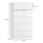 Cómoda com 5 Gavetas de Madeira Cómoda de Dormitório Cómoda Branca para Sala de Estar Estilo Moderno 55x33x100 cm Branco Brilhante — foto 3