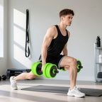 Conjunto de Halteres 20kg 4 em 1 Conjunto de Pesos com Kettlebell Barra de Pesos para Treino de Força em Casa Ginásio Escritório Verde — foto 8