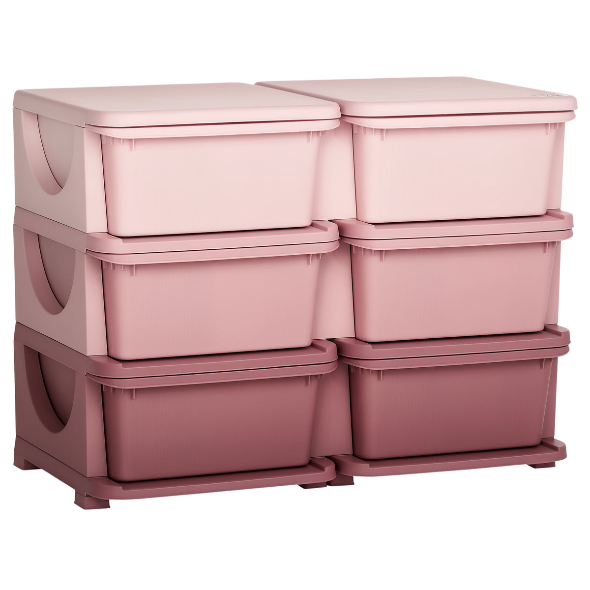 Organizador de Brinquedos com 6 Gavetas Gavetas de Arrumação para Crianças acima de 3 Anos com Bordas Arredondadas e Pegas para Sala de Jogos Quarto 75x37x56,5 cm Rosa — foto 1
