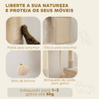Arranhador para Gatos Grande Altura 173 cm Arranhador para Gatos Torre para Gatos com Plataformas Caverna Bolas Suspensa e Rede Bege — foto 6