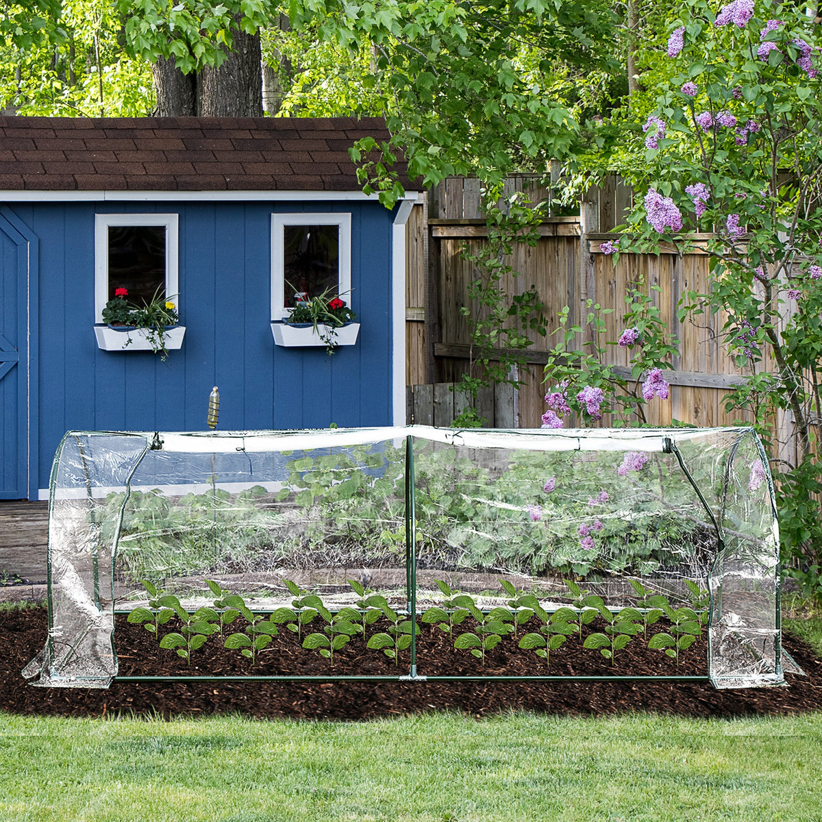Estufa 250x100x80cm para Jardim Terraço Cultivo de Plantas Estufa com Estrutura de Aço Cobertura PVC Transparente — foto 2