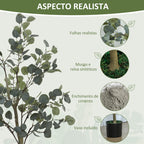 Eucalipto Artificial 120 cm Planta Artificial Decorativa Grande Árvore Artificial de Interior com 230 Folhas Decoração para Casa Escritório Dormitório Verde — foto 4