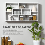 Decorativa Prateleira Conjunto de 8 Prateleiras Prateleiras de Livros Prateleiras Flutuantes Cubos Modernos 85x14.5x47.5 cm de carga 20 kg De Madeira — foto 4