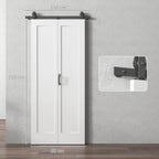 Porta de Correr com Acessórios Porta de Correr Dobrável com Acabamento Elegante Puxador Montagem Fácil para Casa de Banho Sala de Estar Cozinha 90x210 cm Branco — foto 3