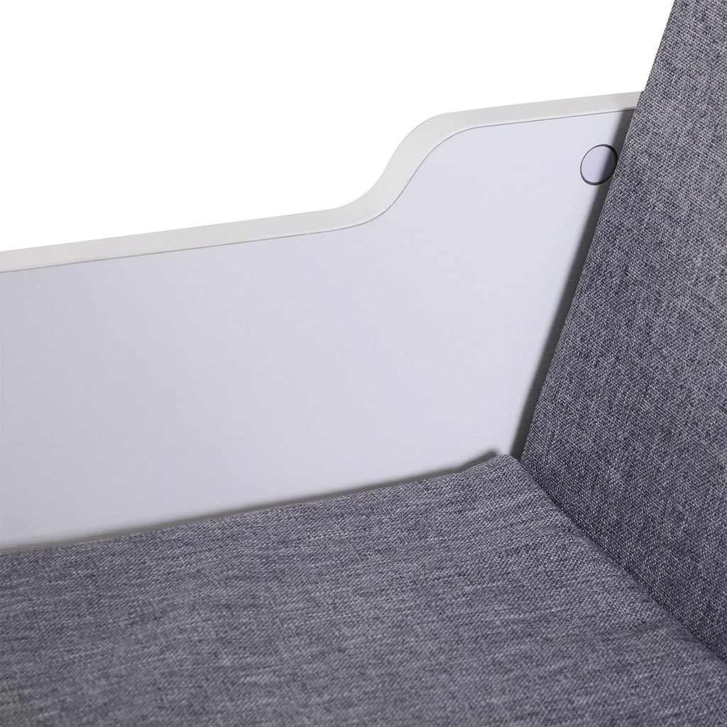 Estante Infantil com Assento Estante com 6 Cubos e Banco com Almofada 102x30x61cm Branco e Cinzento — foto 9
