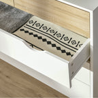 Cómoda com 5 Gavetas Cómoda de Quarto com Pés de Madeira Cómoda para Sala Escritório Estilo Nórdico 99x39x101 cm Branco e Carvalho — foto 7