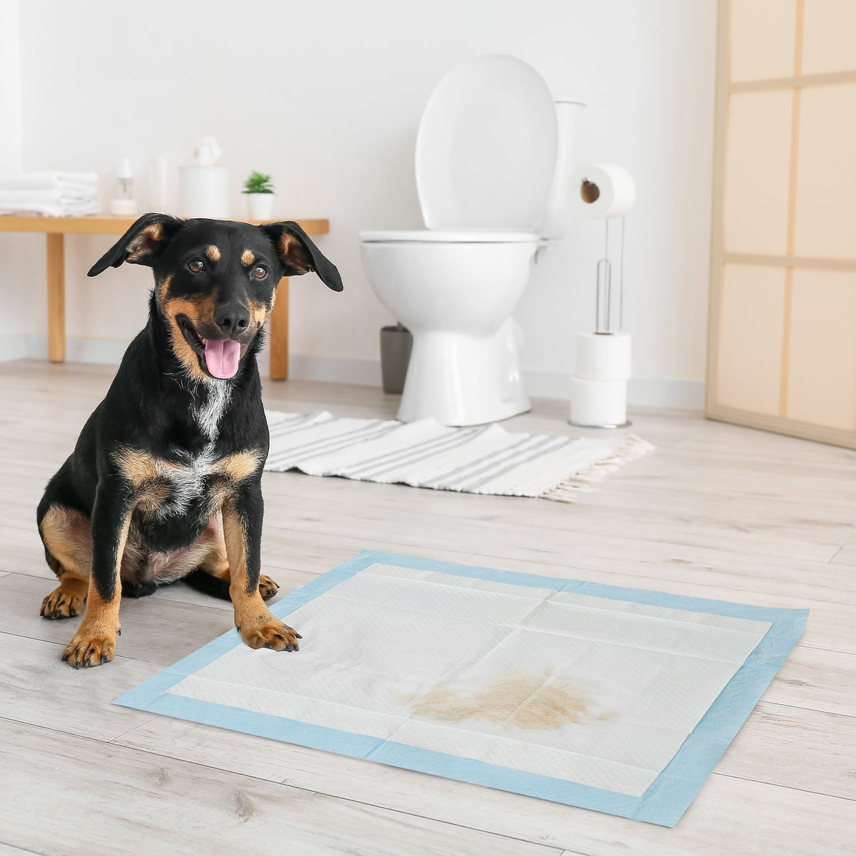 Resguardos de Treino Animais de Estimação 80 Unidades 45x60 cm Resguardos Absorventes para Cães Desenho com 6 Camadas com Superfície de Secagem Rápida Azul — foto 2