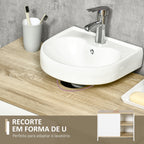 Móvel para Lavatório Pousar Móvel Casa de Banho Moderno com Prateleiras Abertas e Armário 77x45x60 cm Branco e Madeira — foto 4