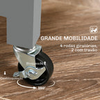 Carrinho de Cozinha com Rodas Carrinho de Serviço Multiuso com 3 Gavetas 2 Prateleiras Abertas e Bandeja para Sala de Jantar Sala de Estar 67x37x85,5 cm Cinzento — foto 7