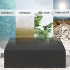 Capa Protetora para Móveis de Jardim Cobertura de Móveis de Tecido Oxford 600D Impermeável para Sofás Bancos 218x111x63-101 cm Preto — foto 6