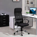 Cadeira de escritório ergonômica giratória e basculante com altura de assento ajustável 62x62x118-128 cm Preto — foto 7