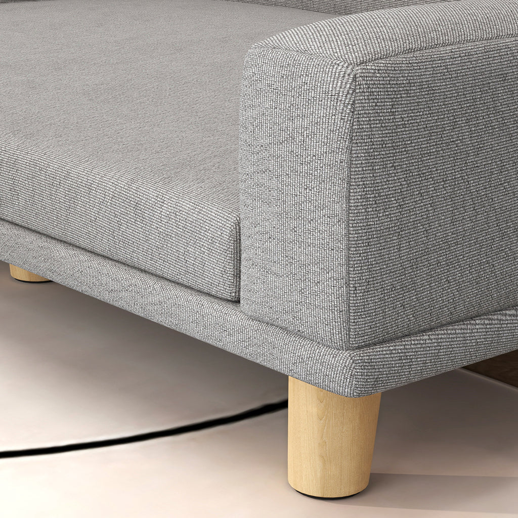 Sofá para Cães Cama Elevada para Cães Estofada com Almofada Lavável e Pés de Madeira de Pinho Carga Máxima 40 kg 98x67x25 cm Cinza — foto 8