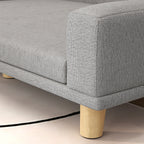 Sofá para Cães Cama Elevada para Cães Estofada com Almofada Lavável e Pés de Madeira de Pinho Carga Máxima 40 kg 98x67x25 cm Cinza — foto 8