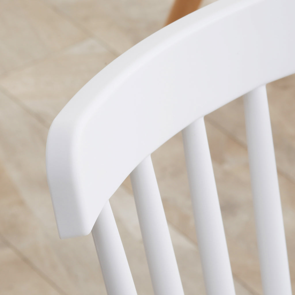 Conjunto de 4 Cadeiras Estilo Nórdico Cadeiras de Cozinha com Encosto Alto Assento de Polipropileno e Pés de Madeira de Faia Carga Máx. 120kg 48x52,5x83cm Branco e Madeira — foto 9