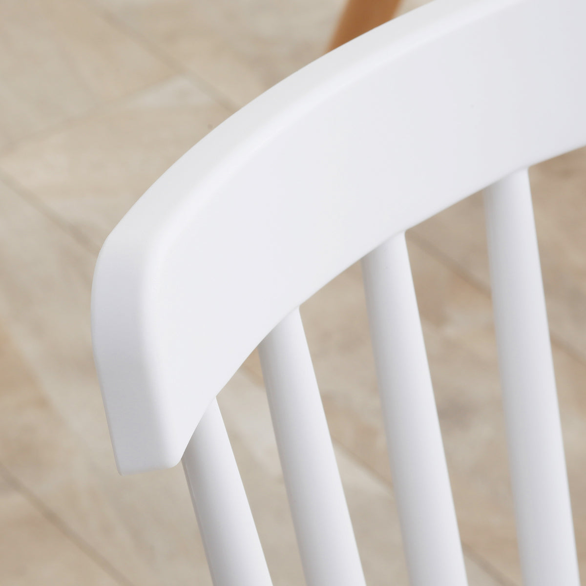 Conjunto de 4 Cadeiras Estilo Nórdico Cadeiras de Cozinha com Encosto Alto Assento de Polipropileno e Pés de Madeira de Faia Carga Máx. 120kg 48x52,5x83cm Branco e Madeira — foto 9