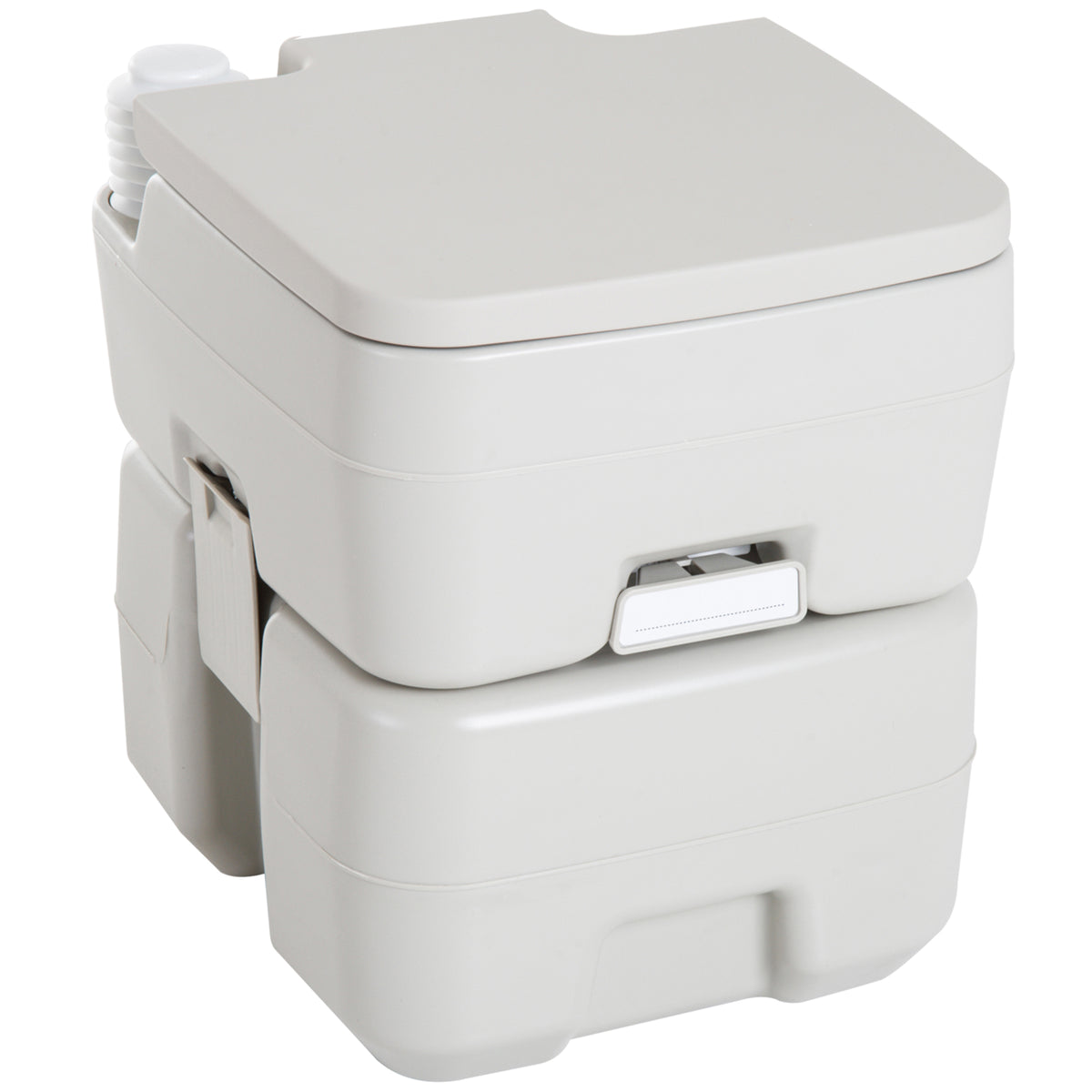 Sanita Portátil Sanita de 20L com Tampa para Campismo Viagem Barco Capacidade Máxima 147 kg 41,5x36,5x42 cm Cinza Claro — foto 1
