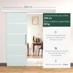 Porta de Correr de Vidro 77,5x205 cm Porta de Correr de Vidro com Trilho Translúcida - Modelo 2 — foto 4