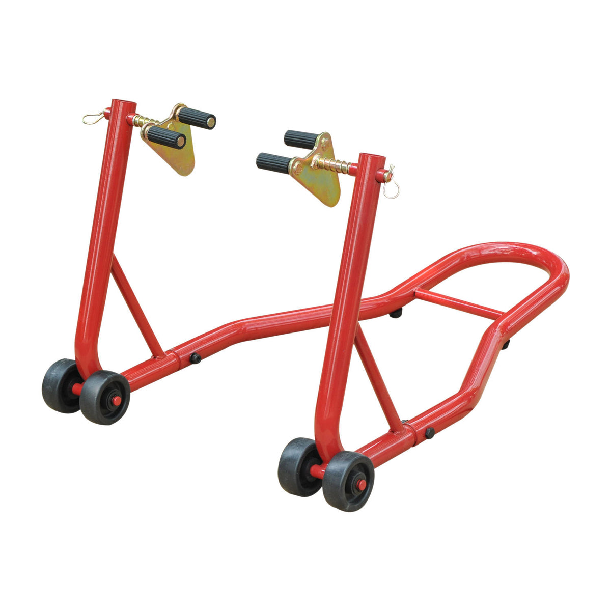 Cavalete Universal tipo Suporte Dianteiro de Mota Portátil e Móvel – Cor Vermelho – Aço – 80 x 50 x 40 cm — foto 1