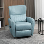 Poltrona de Massagem Relax Estofada em Tecido Técnico com Reclinação Manual 155° 8 Zonas de Massagem Contolo Remoto Apoio para os Pés e 2 Bolsos Laterais 79x101x96cm Azul Claro — foto 2