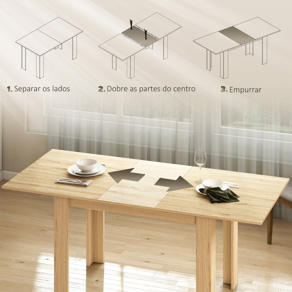Mesa de Refeição Extensível de 140 a 180 cm Mesa de Cozinha Extensível Retangular para 6-8 Pessoas para Sala 140-180x90x75 cm Madeira — foto 5