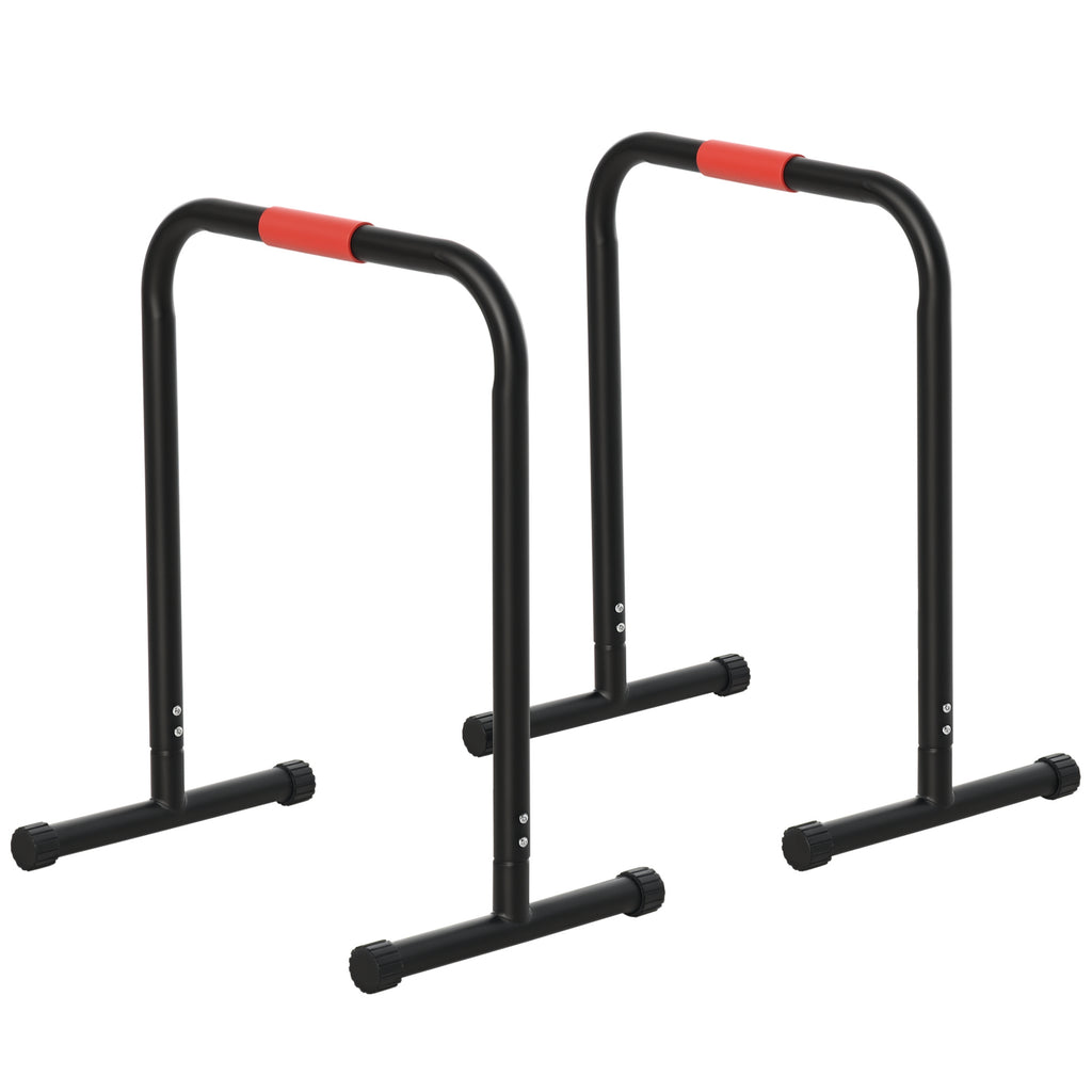 Suporte de treino de barras paralelas com alça extra larga para flexões inclinadas para construção muscular. Calistênicos. 63x41x73 cm Preto — foto 1