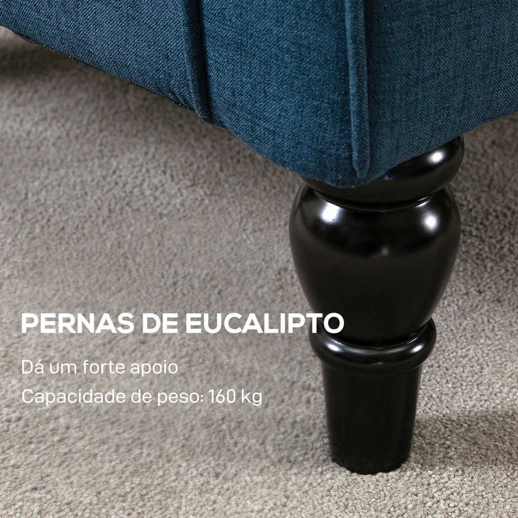 Poltrona de Sala de Estar Poltrona Moderna para Dormitório com Pés de Madeira Poltrona Individual Carga 160 kg para Escritório 74x86x102 cm Azul — foto 7