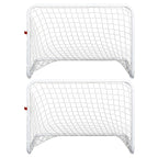 Conjunto de 2 Balizas de Futebol com Rede e Bola para Crianças e Adultos, Brinquedo Desportivo de Exterior para Jardim com Bomba de Enchimento, Aço e Poliéster, 78x46x56 cm, Branco — foto 7