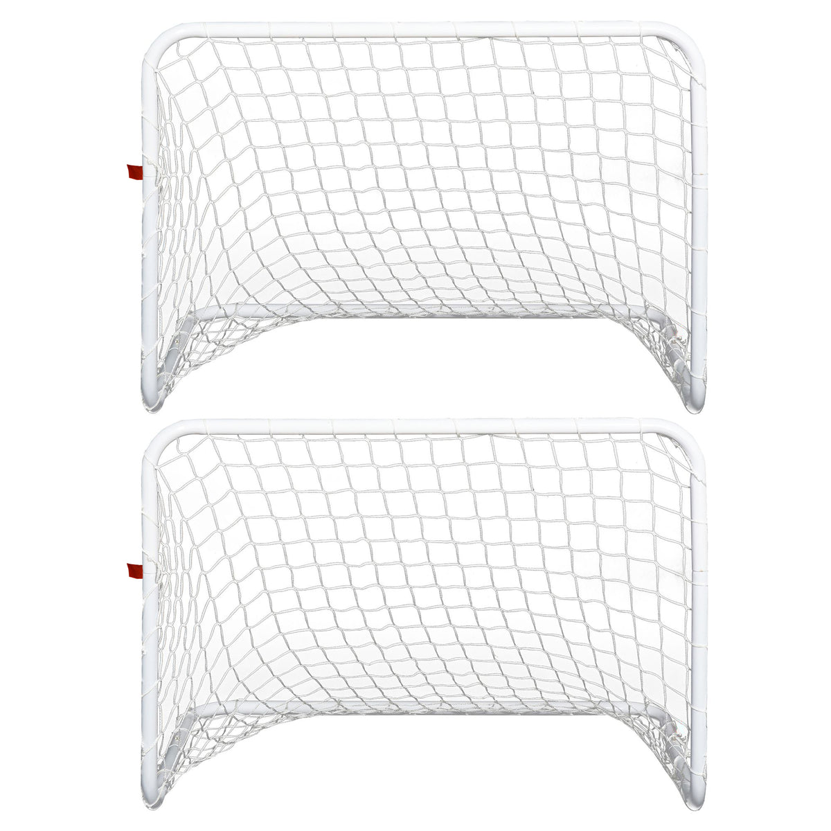 Conjunto de 2 Balizas de Futebol com Rede e Bola para Crianças e Adultos, Brinquedo Desportivo de Exterior para Jardim com Bomba de Enchimento, Aço e Poliéster, 78x46x56 cm, Branco — foto 7