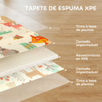 Tapete de Atividades para Bebé Acolchoado Dobrável e Reversível 196x176x1,5 cm Tapete de Brincar para Bebé XPE Dupla Face Impermeável Multicolor - Modelo 1 — foto 5