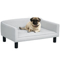 Sofá para Cães Médios Cama Elevada para Cães com Pernas de Madeira Cama para Animais de Estimação Capacidade 20 kg 82x54x36 cm Cinzento — foto 1