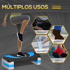 Step para Exercício Aeróbico Plataforma Step com Altura Ajustável em 3 Níveis com Carga Máxima 150kg para Exercício em Academia Casa 80x31x10-20cm Azul — foto 5