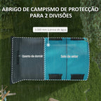 Tenda de Campismo Familiar para 5-6 Pessoas Tenda de Campismo Dobrável com 2 Quartos Portas e Bolsa de Transporte Impermeável 3000 mm para Trekking 480x260x200 cm Cinza — foto 4