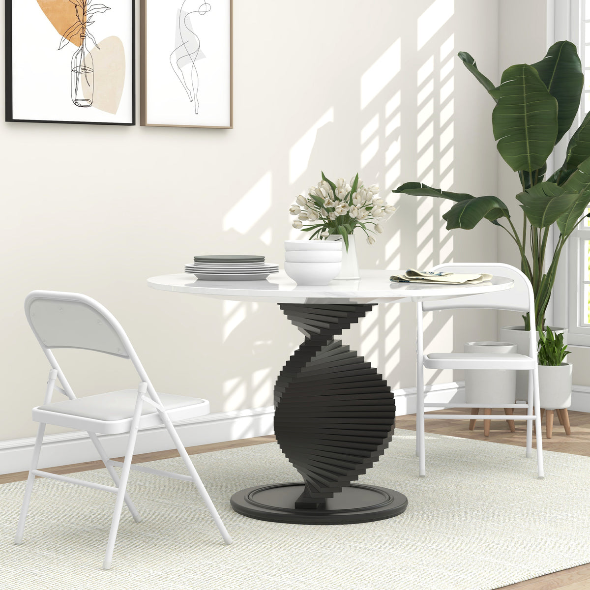 Conjunto de 2 Cadeiras Dobráveis Cadeiras Dobráveis com Encosto e Estrutura de Aço para Sala de Estar Escritório Estúdio 45x46x78 cm Branco — foto 2