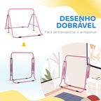 Barra de Ginástica Artística Barra Horizontal Dobrável com Altura Ajustável Equipamento de Ginástica para Treino em Casa para Crianças 154x106,2x88,5-128,5 cm Rosa — foto 6