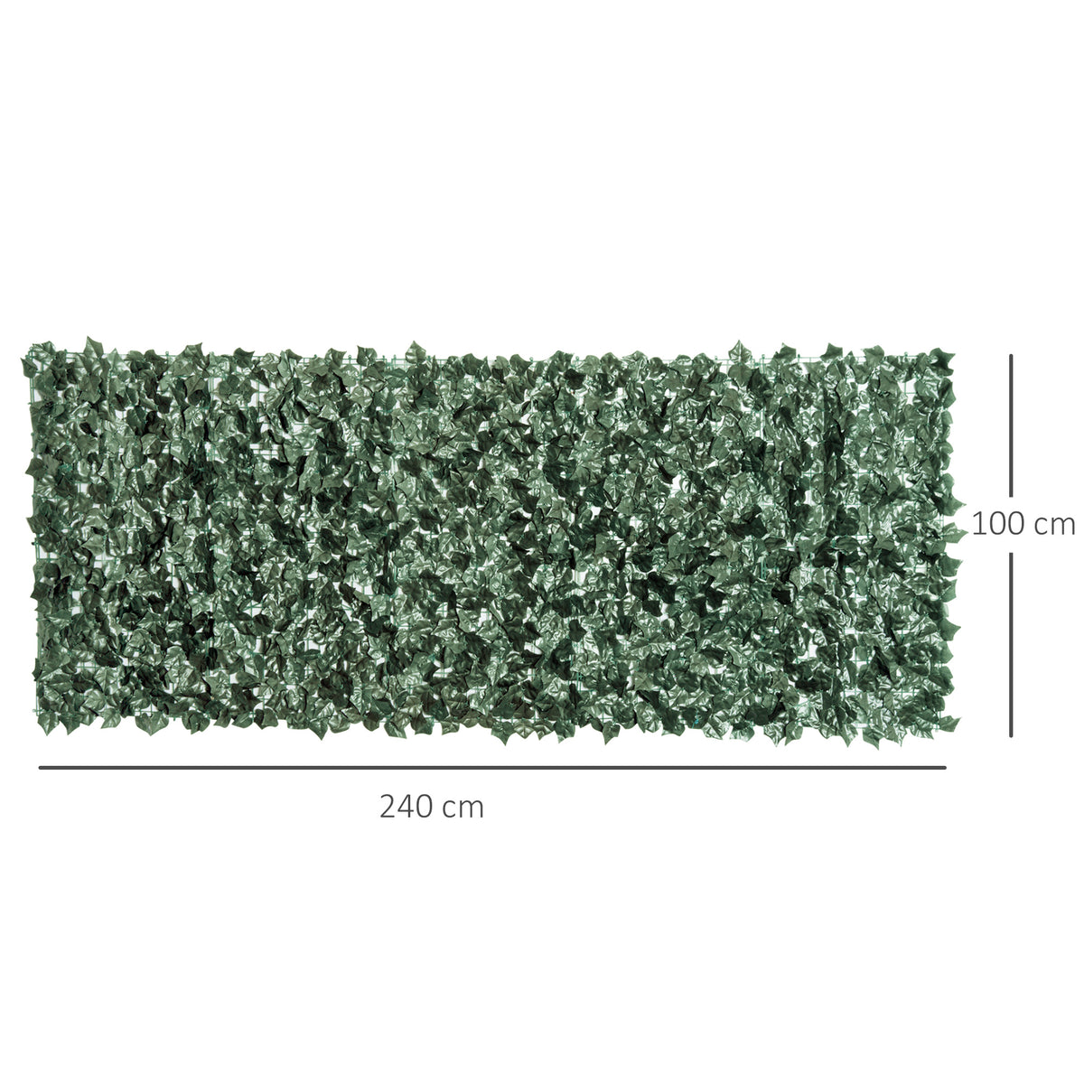 Vedação Artificial em Rolo 2,4x1 m Vedação de Privacidade para Balcão Jardim Exterior Planta Decorativa de Parede PE Verde — foto 3