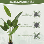 Planta Artificial Decorativa 160 cm Bananeira Artificial com Vaso e Folhas para Interior Casa Sala de Estar Escritório Verde — foto 6
