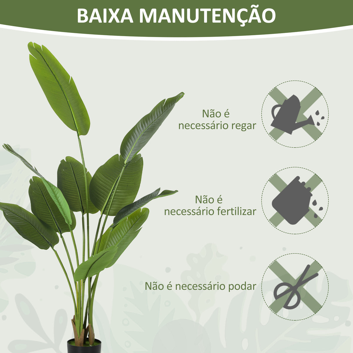 Planta Artificial Decorativa 160 cm Bananeira Artificial com Vaso e Folhas para Interior Casa Sala de Estar Escritório Verde — foto 6
