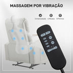 Poltrona de Massagem Poltrona Relax Elétrica com 4 Modos de Vibração Reclinação 145° Estofada em Microfibra Controlo Remoto Mesa 2 Bolsos Laterais e Suporte para Copos 77x93x105 cm Cinza — foto 4
