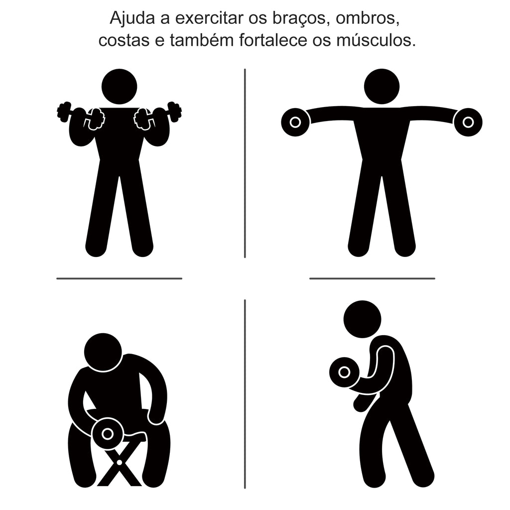 Conjunto de Halteres Ajustáveis 30kg com Barra de Conexão de Aço e Discos Desmontáveis Conjunto de Pesos para Treinamento em Casa Academia Escritório Preto — foto 7