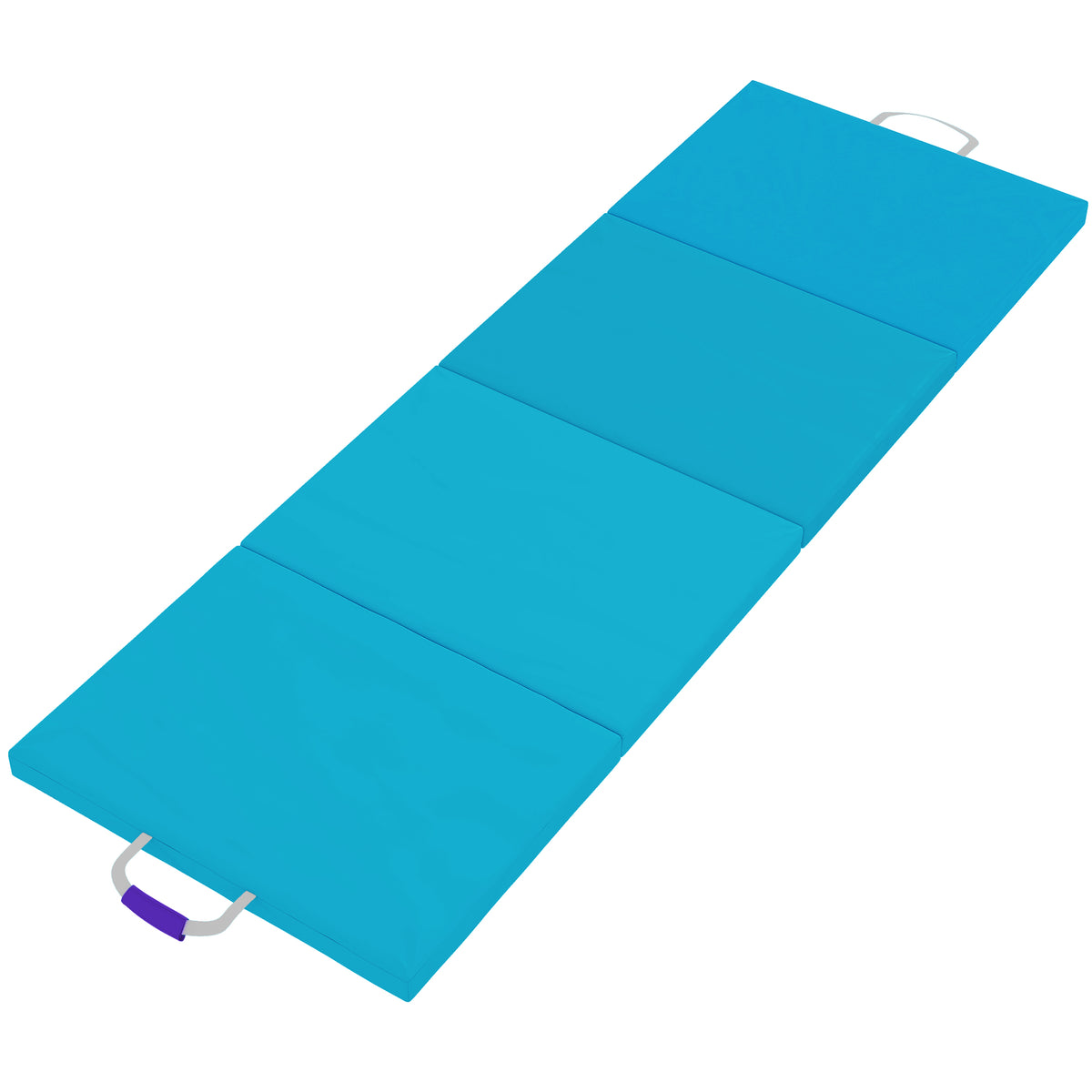 Tapete de Ginástica Dobrável com Espessura de 5 cm Tapete de Exercício com Pegas de Transporte e Bolsa Tapete de Ginástica para Yoga Aeróbica Artes Marciais 180x60x5 cm Azul e Roxo — foto 1