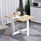 Mesa Sala de Jantar Dobrável Mesa Auxiliar de Cozinha com Laterais Dobráveis para Poupar Espaço Desenho Moderno 103x76x73,5 cm Madeira e Branco — foto 2
