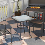 Mesa de vidro temperado com bordas arredondadas para pátio Terraço Varanda 68,5x68,5x84 cm Preto e translúcido — foto 2