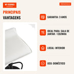 Pack 4 Bancos Tom Black — Branco — Infografia — vantagens