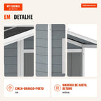Casota para Cães Resistente às Intempéries Elevada em Madeira com Telhado de Betume Terraço para Cães de Porte Médio 103x107x83,5 cm Cinza — infografia 2